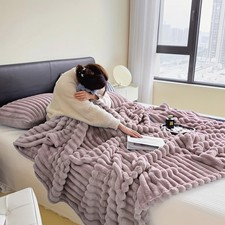 Large Ribbed Faux Fur Warm