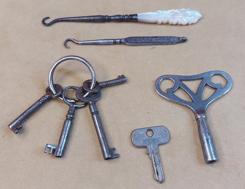 Antique clock keys - clock,