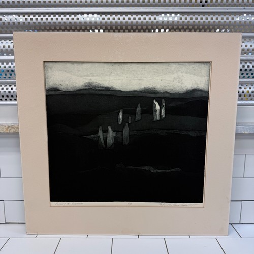 Original etching abstract - etching,