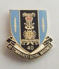 40 COMMANDO ROYAL MARINES SHIELD LAPEL PIN OR WALKING STICK MOUNT