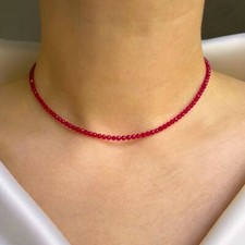 Red Spinel Beaded Choker 3mm