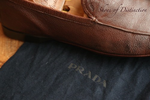 Prada brown leather driving - prada,