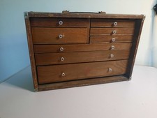 Wooden Tool Box For Attention,  Some Tray Runners Missing, For Repair