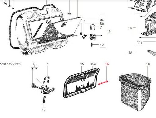 Vespa side panel glove box - vespa,
