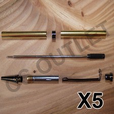 Gun Metal Slimline Pen Kits X 5 off Sets - for woodturning- NO BUYER FEES