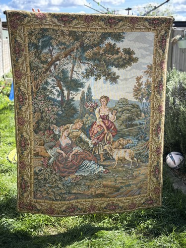 Vintage large french tapestry - large,