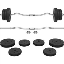 Barbell Dumbbell Set Curl Bar 25kg Weight Lifting Set for Home Gym Workout Used