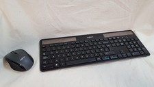 Logitech K750 M705 SOLAR Wireless UK Keyboard & Wireless Mouse & Dongle