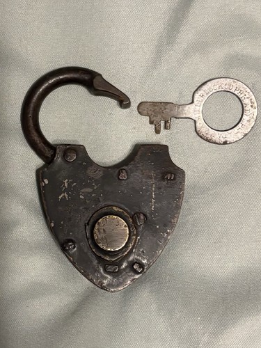 Antique brass iron heart - &,
