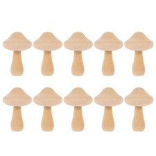  10 Pcs Mushroom Decoration Little Wooden Mushrooms Fairy Garden Unfinished