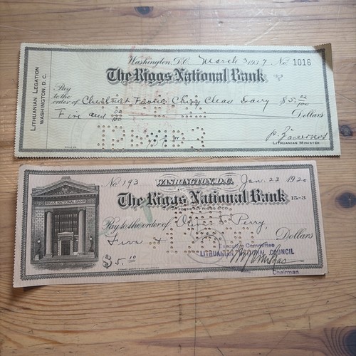 1920 1937 cheques lithuanian - cheques,