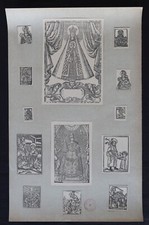 Board 13 woodcuts XVIIIth
