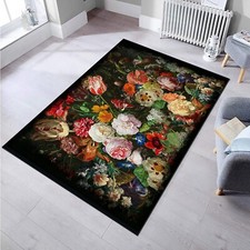 Gothic Area Rug,Flowers