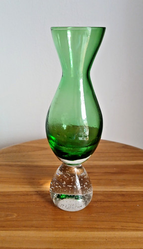 Vintage studio art glass green - vintage,