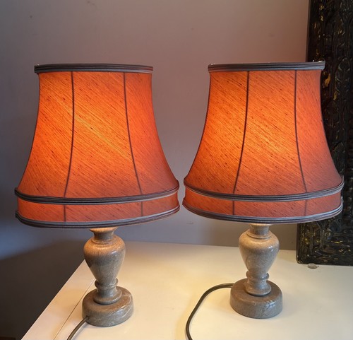 Onyx table lamps - lamps, vtg