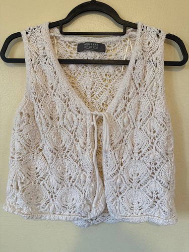 Primark white crochet knit - white,