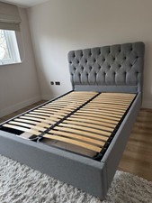 Grey woolen King size bed