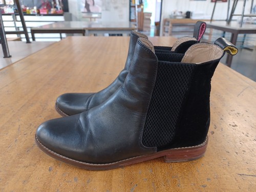 Joules black leather - leather, velvet