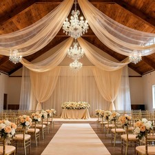 4 Panels Tulle Ceiling Drapes