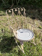 Unusual Handmade Miniature Metal Chair Doll House Ornament Vintage