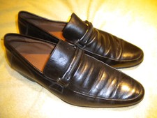 Zara Mens black slip on  Leather Loafers Shoes size UK9 /EU 43.5 in fab cond.