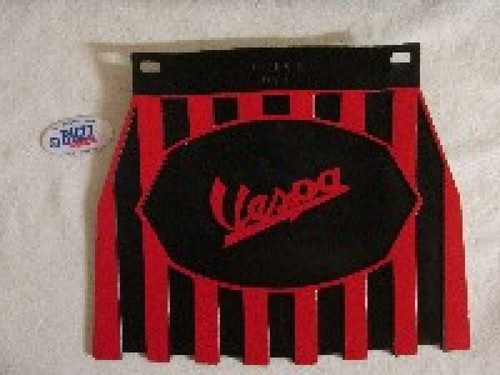 Vespa mudflap black red stripe - red,
