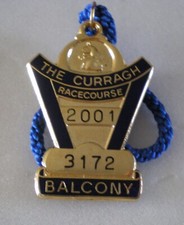 CURRAGH RACECOURSE Enamel Badge HORSE RACING 2001 BALCONY
