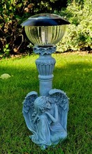 Garden Ornament Solar Angel Grey Statue Lantern Decor 42cm DS5924G - ELM RR