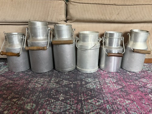 Vintage old aluminium milk - 6,