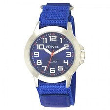 Ravel Mens Sports Case Blue Arabic Dial Blue Velcro Strap Watch R1601.65.66