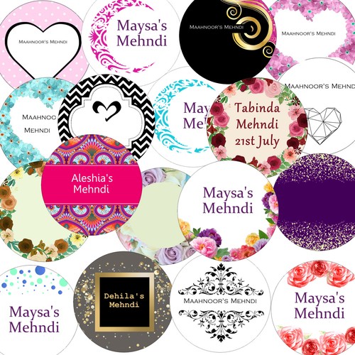 Personalised mehndi stickers - mehndi,