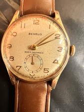 VINTAGE BENRUS WATCH 1950’s Manual Wind Sub Second Running