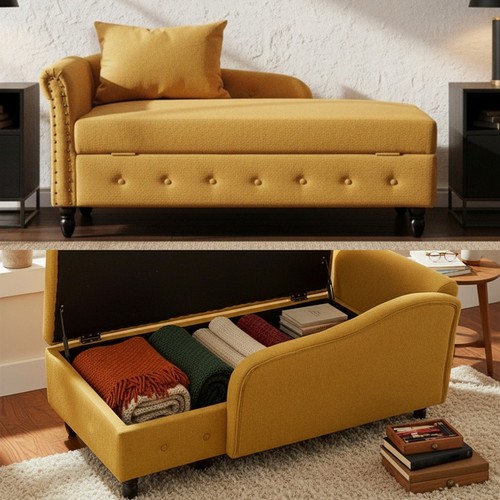 Chaise lounge sofa with hidden - chaise,