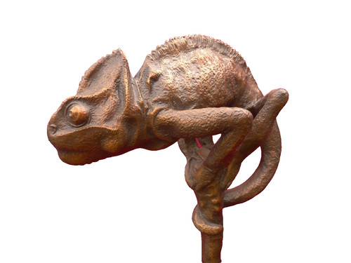Chameleon sculpture bronze art - chameleon,