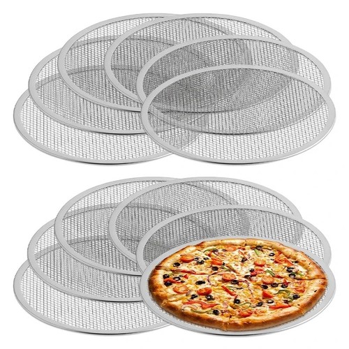 Round aluminium pizza pan - pizza,