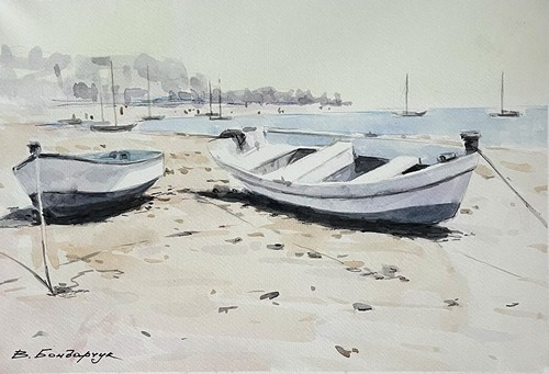 Original watercolor coastal - original,