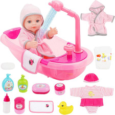 Baby Doll Bath Play Set, Real