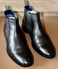  Lambretta Men’s Chelsea Boots – Black Hi-Polish Leather  – UK Size 8