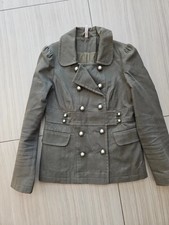 vintage Topshop double breasted utility  military jacket size 10 gold hardware