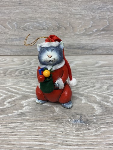Cat christmas ornament santa - christmas,