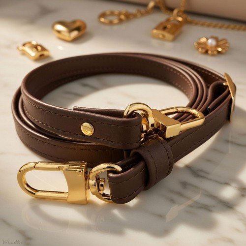 Genuine dark brown leather - dark,