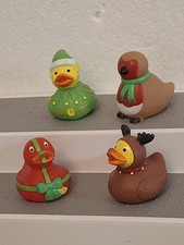 4 X 5cm Rubber Duck Christmas Novelty Gift Bath Toys