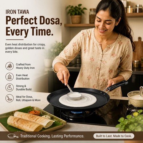 Iron tawa flat dosa - iron, tava
