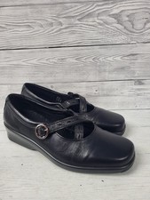 Hotter Comfort Concept Melody Black Cross Strap Leather Shoe Size 6.5.PWM