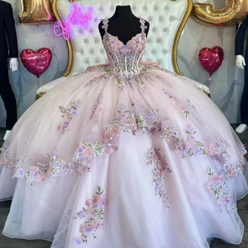 Flowers quinceanera dresses - 3d,