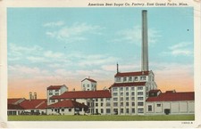 American Beet Sugar Co Factory Postcard East Grand Forks MN Linen Teich 1940