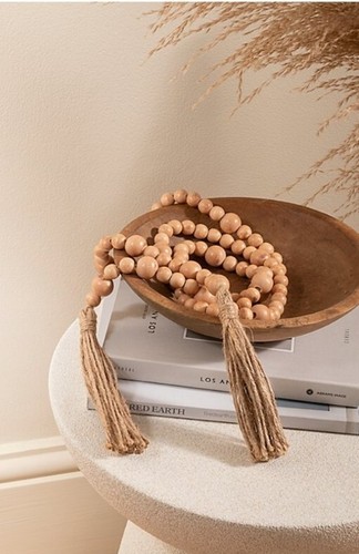 Natural dark wooden bead - natural,