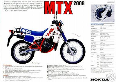 Honda brochure mtx200 mtx200r - honda,