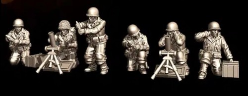 28mm ww2 army medium mortar - army,