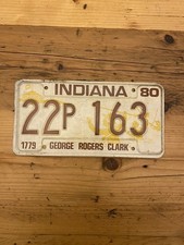 Vintage Indiana 1980 - George Rogers Clark US Car License Plate 22P 163